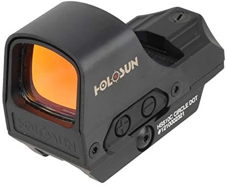 HOLOSUN HS510C Multi-Reticle Green 2 MOA Dot & 65 MOA Circle Open Reflex Sight for Long Guns - Shake-Awake Solar FailSafe Waterproof Sight (HS510C) : Sports & Outdoors