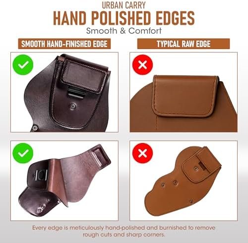 Urban Carry G3 LockLeather Colonel Gun Holster - Brown | Secure & Comfortable Leather/Polymer Hybrid Design for Ultimate Deep Concealment | Right Handed : Sports & Outdoors - Image 4