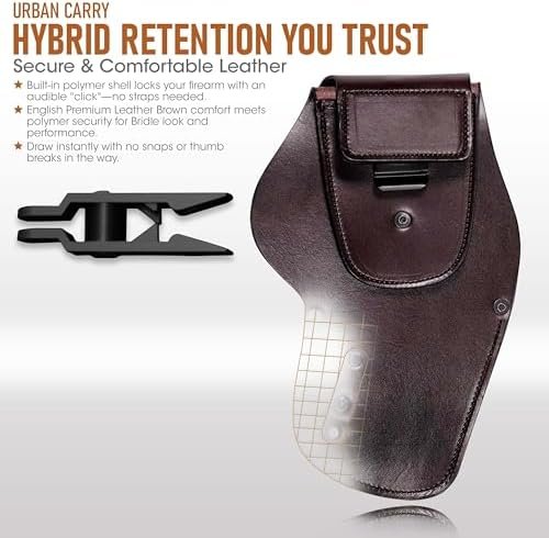 Urban Carry G3 LockLeather Colonel Gun Holster - Brown | Secure & Comfortable Leather/Polymer Hybrid Design for Ultimate Deep Concealment | Right Handed : Sports & Outdoors - Image 6